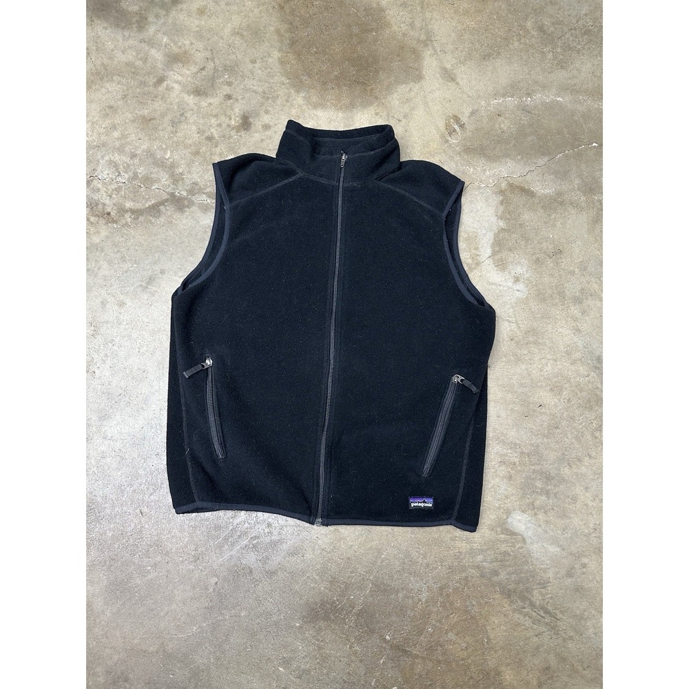Patagonia Men's Synchilla‎ Black Fleece Vest Full Zip Outdoors Hiking Size Large